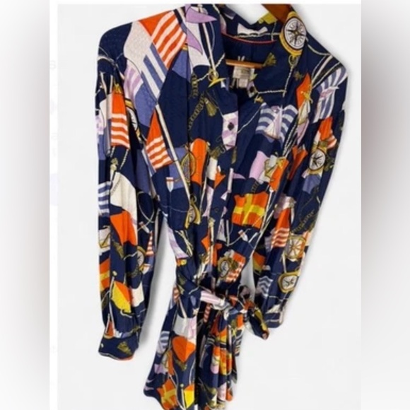 Maeve By Anthropologie Nautical Shirt Dress Mini  Womens XL
Navy gold Belt tie - Picture 6 of 15